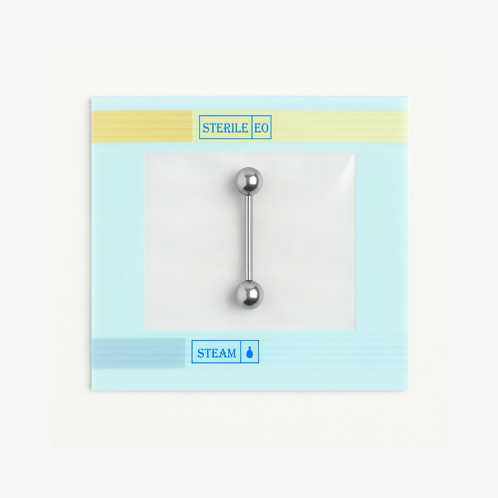 EO Gas Sterilised 316L Surgical Steel Tongue Barbell with Ball - Monster Piercing