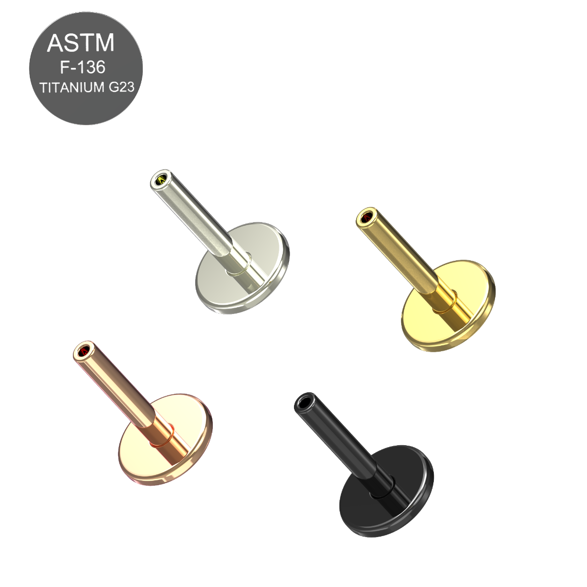 G23 Titanium Push-Fit Bar for Labret - Monster Piercing