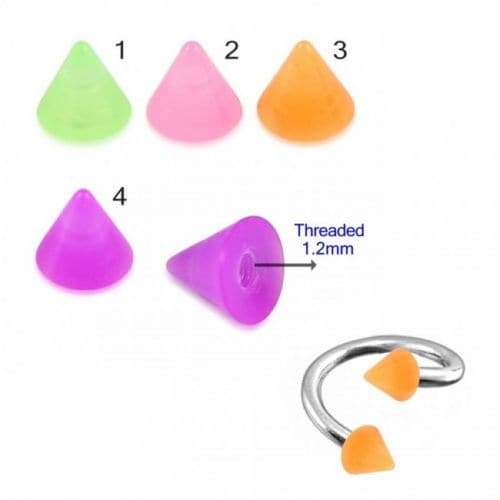 316L Surgical Twisted Steel Barbell with UV Fancy Faded Colour Cones (Pack of 10) - Monster Piercing