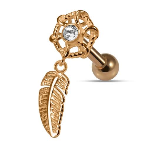 925 Sterling Silver Dream Catcher Cartilage Stud - Monster Piercing