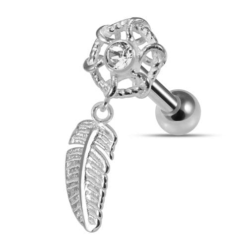 925 Sterling Silver Dream Catcher Cartilage Stud - Monster Piercing