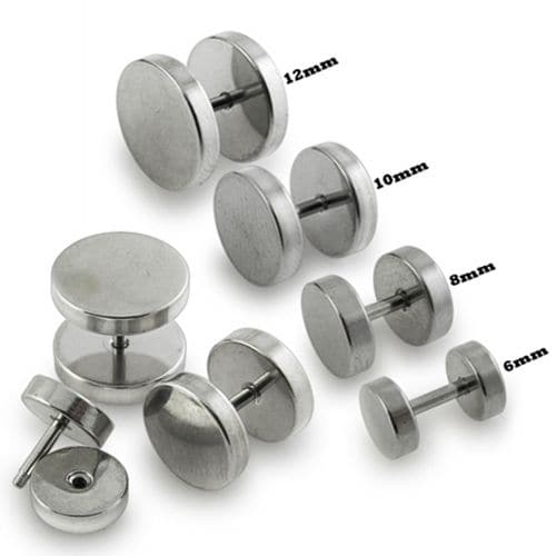 316L Surgical Steel Disc Fake Ear Plug - Monster Piercing