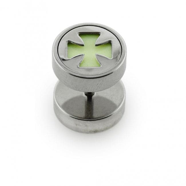 316L Surgical Steel Glow in the Dark Surgical Steel Fake Ear Plug - Monster Piercing