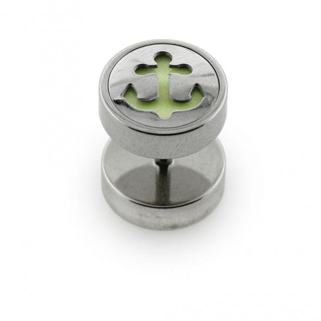 316L Surgical Steel Glow in the Dark Surgical Steel Fake Ear Plug - Monster Piercing