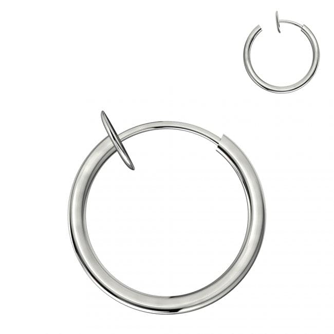 316L Surgical Steel Spring Action Fake Body Jewellery Nose Hoop - Monster Piercing