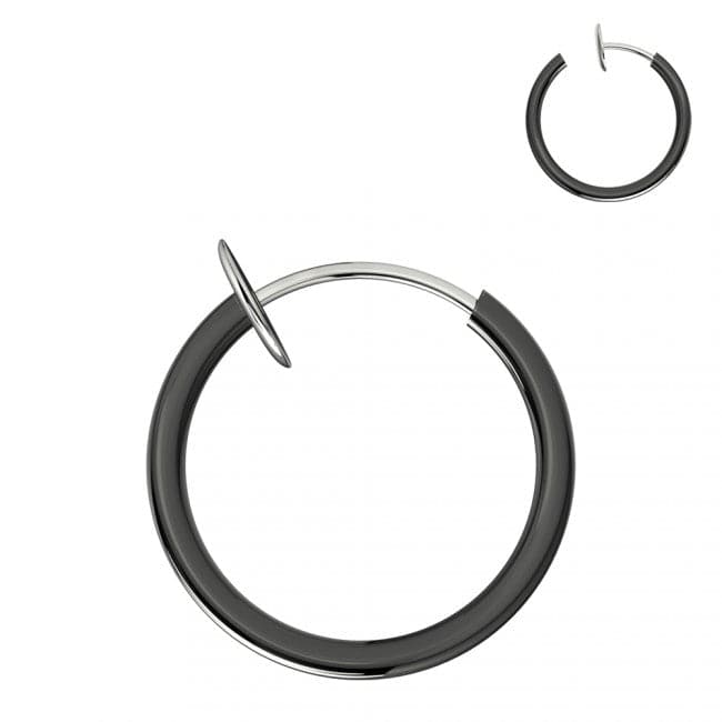 316L Surgical Steel Spring Action Fake Body Jewellery Nose Hoop - Monster Piercing