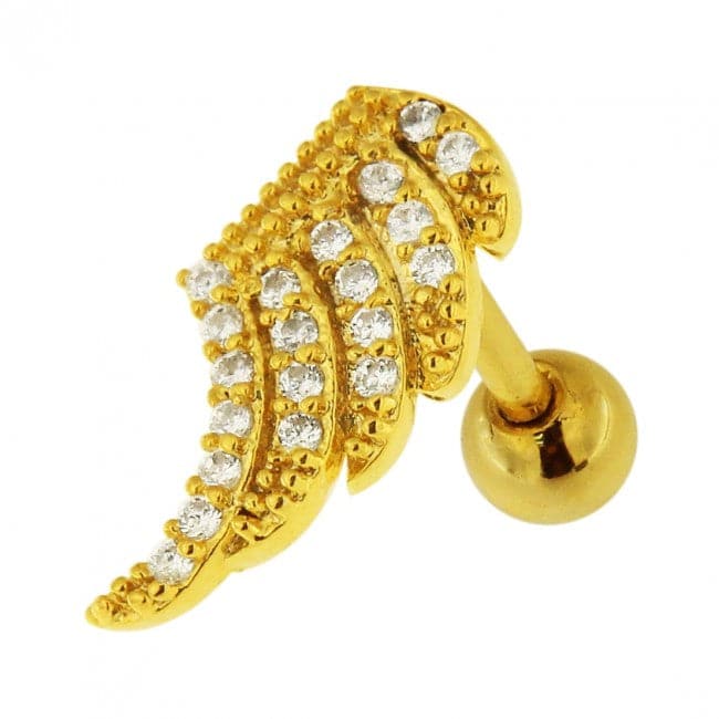 316L Surgical Steel Jewelled Wing Ear Stud - Monster Piercing