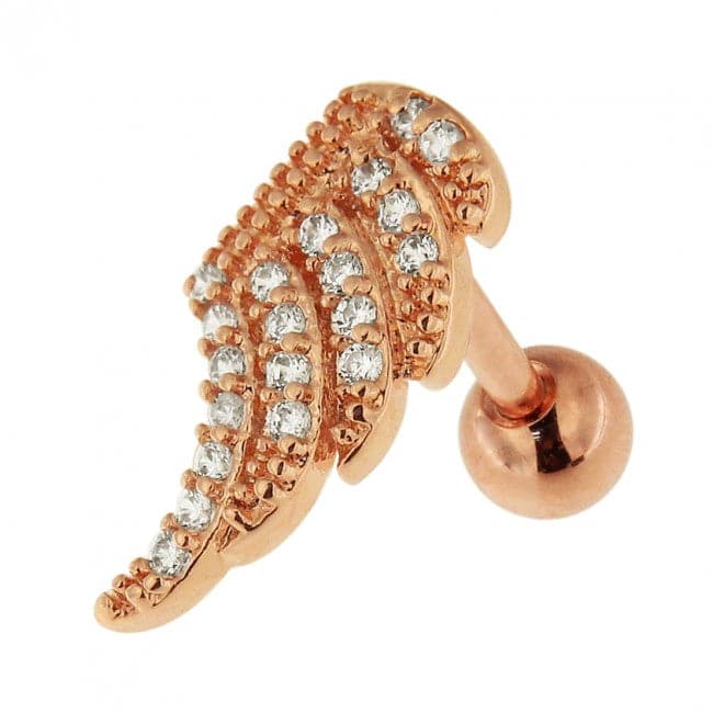 316L Surgical Steel Jewelled Wing Ear Stud - Monster Piercing