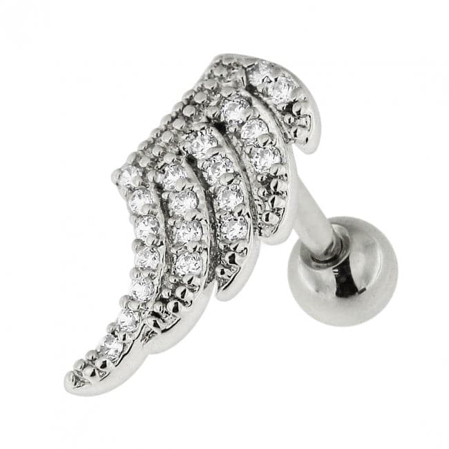 316L Surgical Steel Jewelled Wing Ear Stud - Monster Piercing