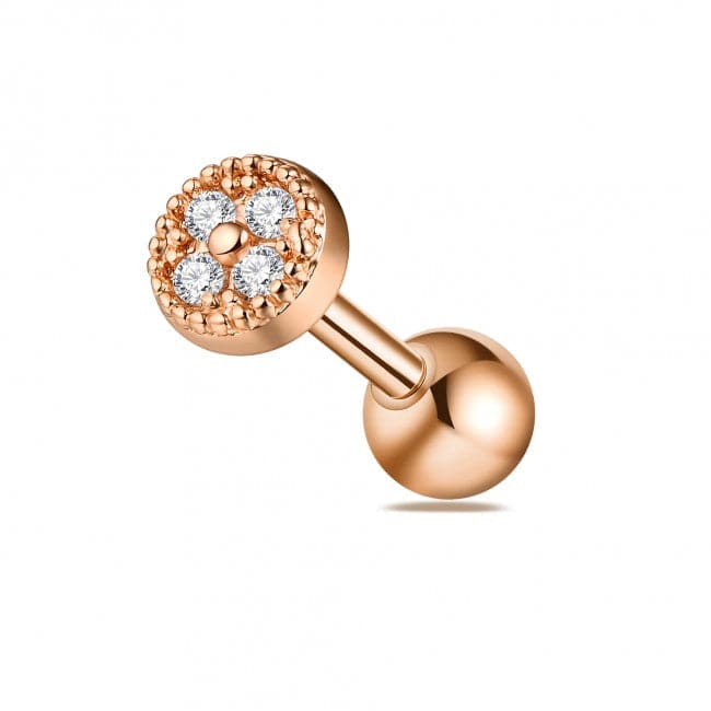 316L Surgical Steel Micro Jewelled Round Dotted Ear Stud - Monster Piercing