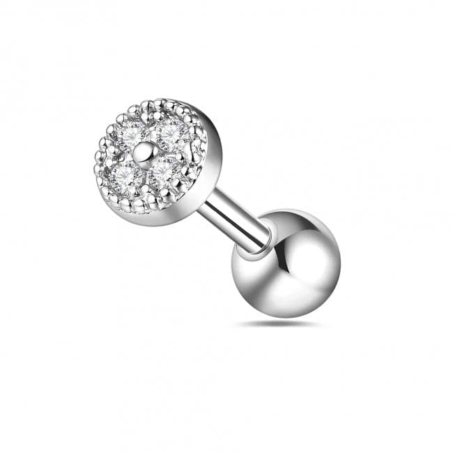 316L Surgical Steel Micro Jewelled Round Dotted Ear Stud - Monster Piercing