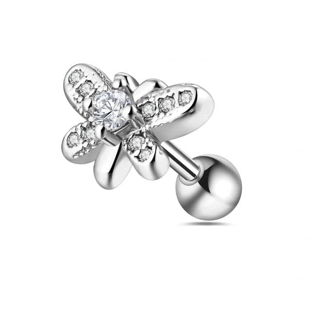 316L Surgical Steel Micro Jewelled Butterfly Cartilage Ear Stud - Monster Piercing